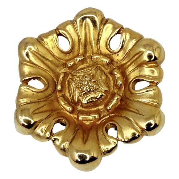 Erwin Pearl Gold Plated Floral Brooch Pin Statement Jewelry Elegant Signed RARE - Picture 2 of 16